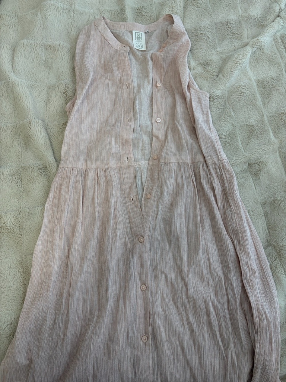 (no brand) Girls Sleeveless Button-Front Pink Dress